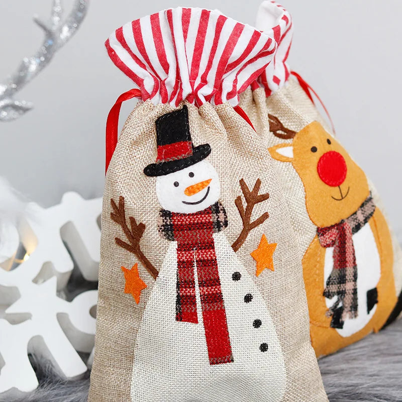 CF-25Three-Dimensional Embroidered Handbags Non-Woven Fabric Children Gift Bags Versatile Storage Bags Christmas Decoration Supplies